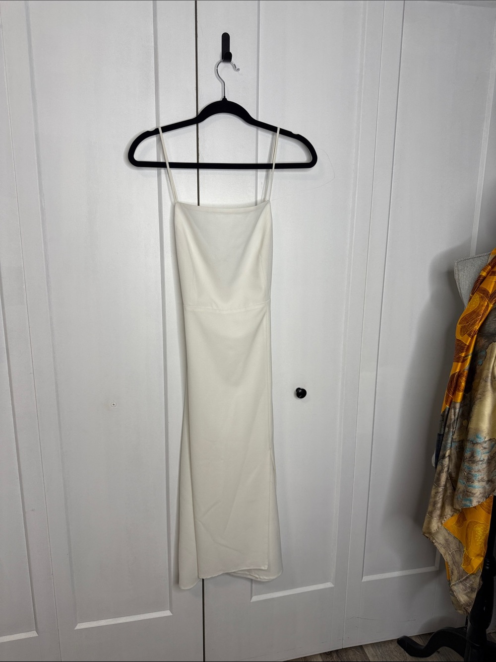 Park & Fifth white Strapless Slip midi Dress with Spaghetti Straps